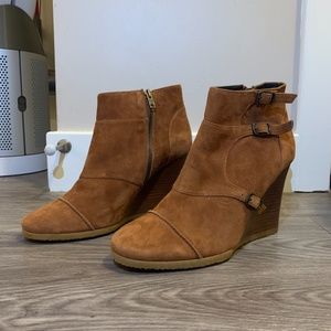 J. Crew Cognac Greer Wedge Ankle Boots